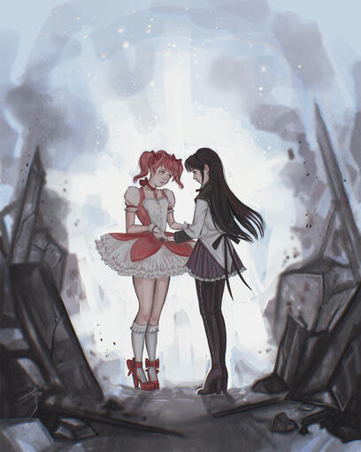 Madoka Magica, iPad Procreate, 2022.