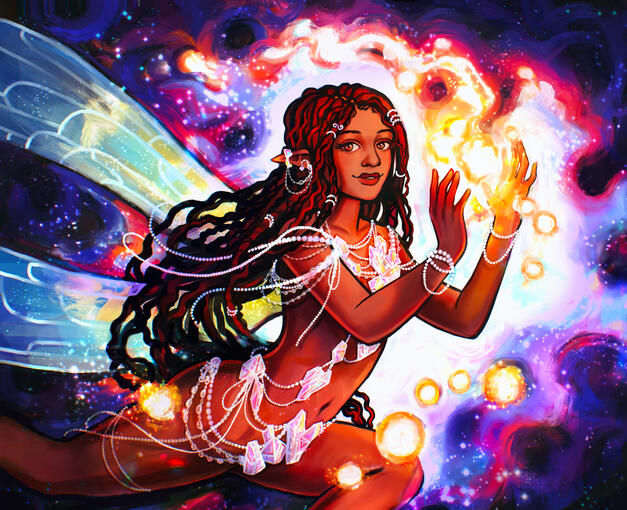 Faerie Fire, iPad Procreate, 2023